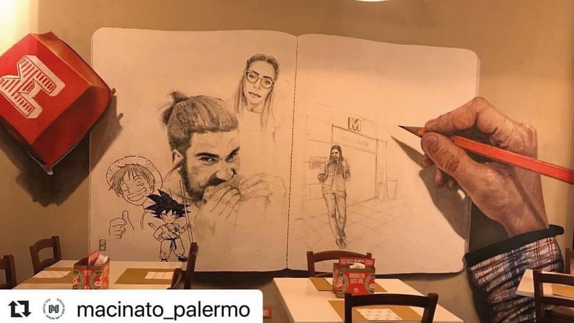 Trompe l'œil ristorante — Salvo Nero